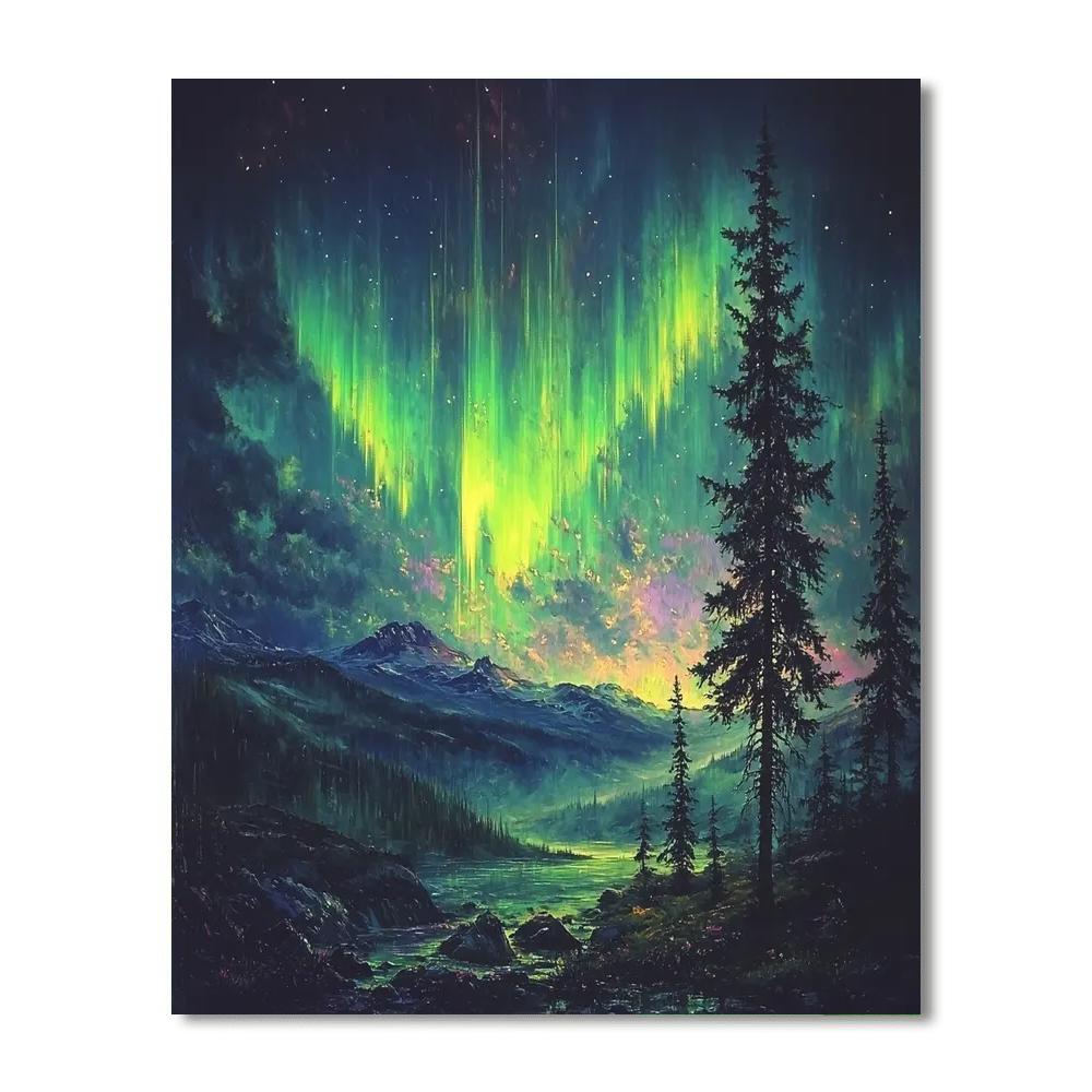 Frederic Edwin Church Inspired Aurora Wilderness  Paint By Number