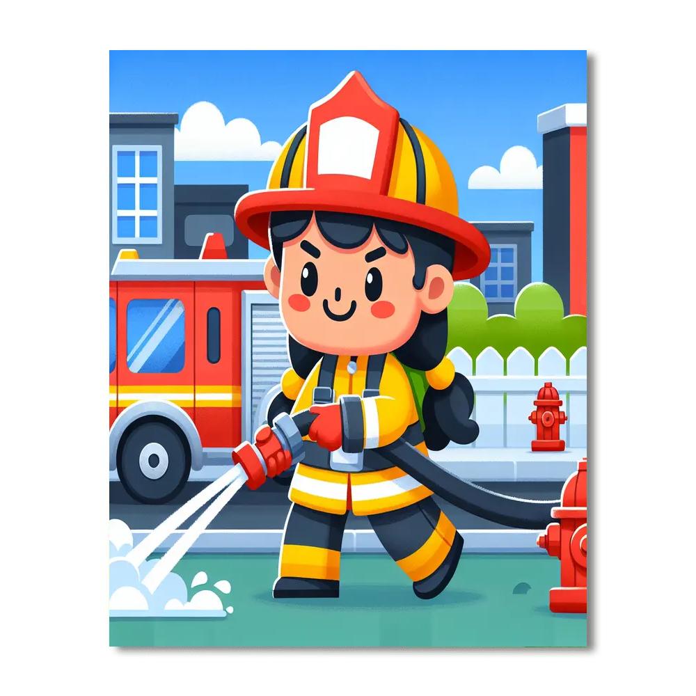Heroic Firefighters In Action Paint By Numbers