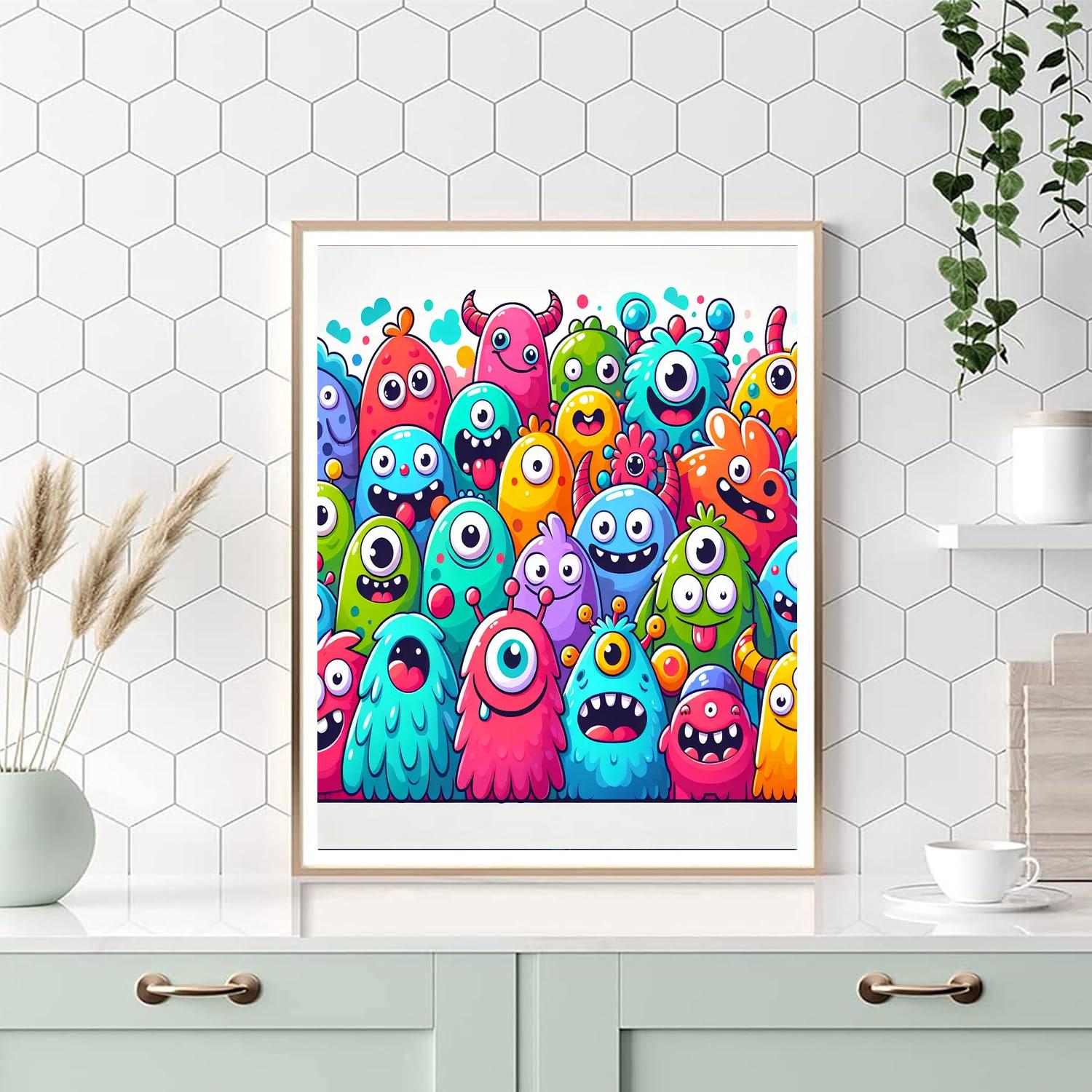 Fun-sized Monsters DIY Paint By Numbers