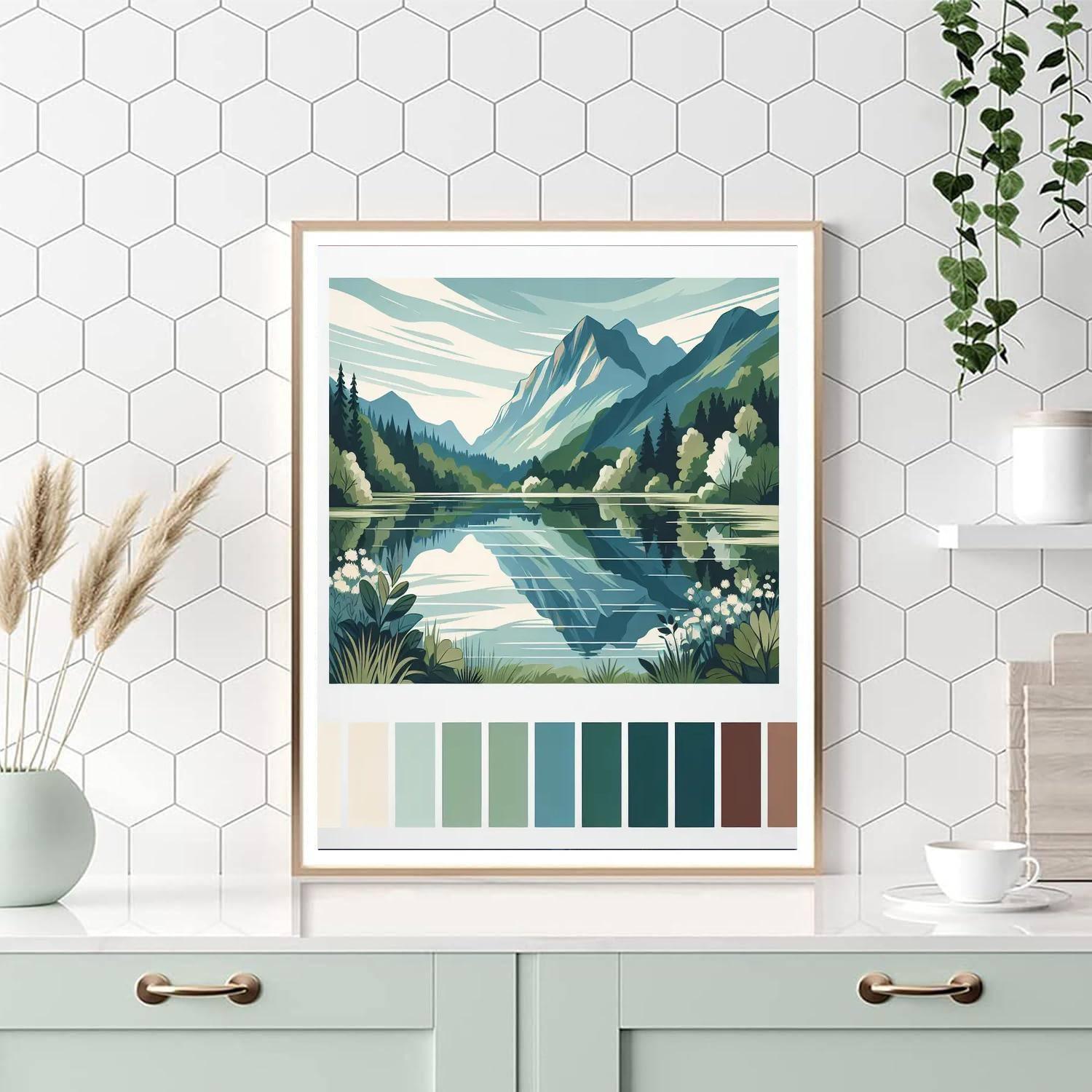 Harmonious Mountain Reflections Paint By Number