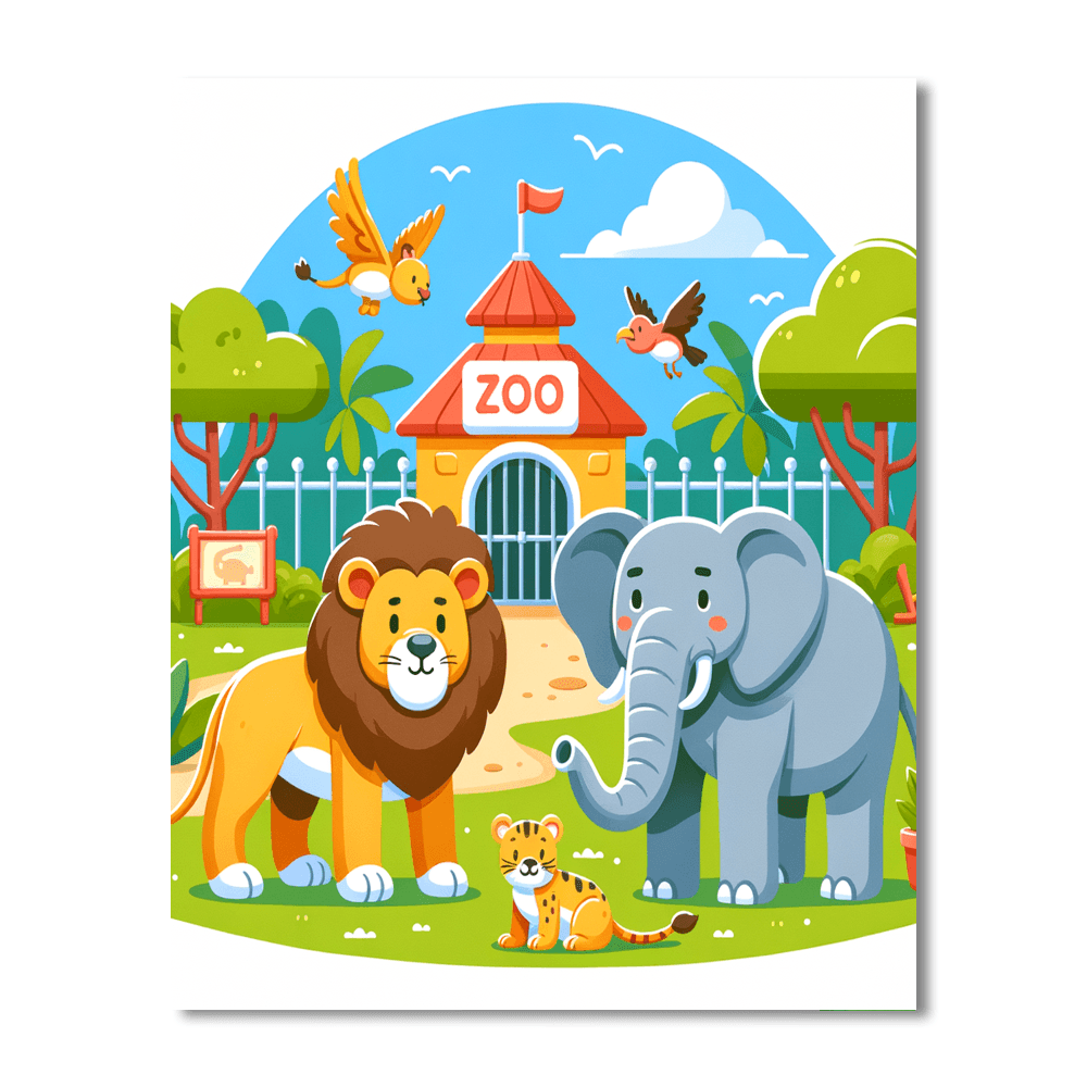 Friendly Zoo Expedition Paint By Color