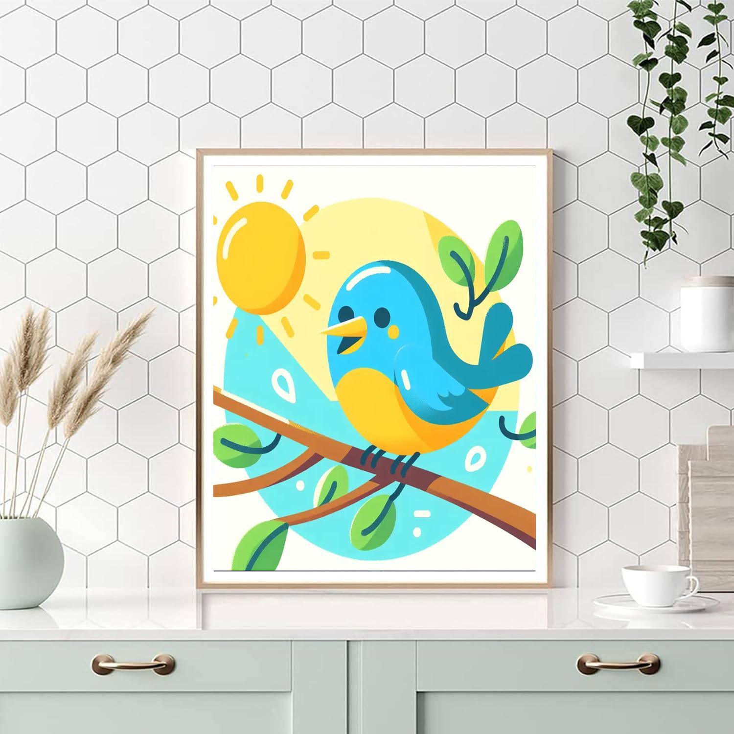 Bouncing Bluebird DIY Paint By Numbers