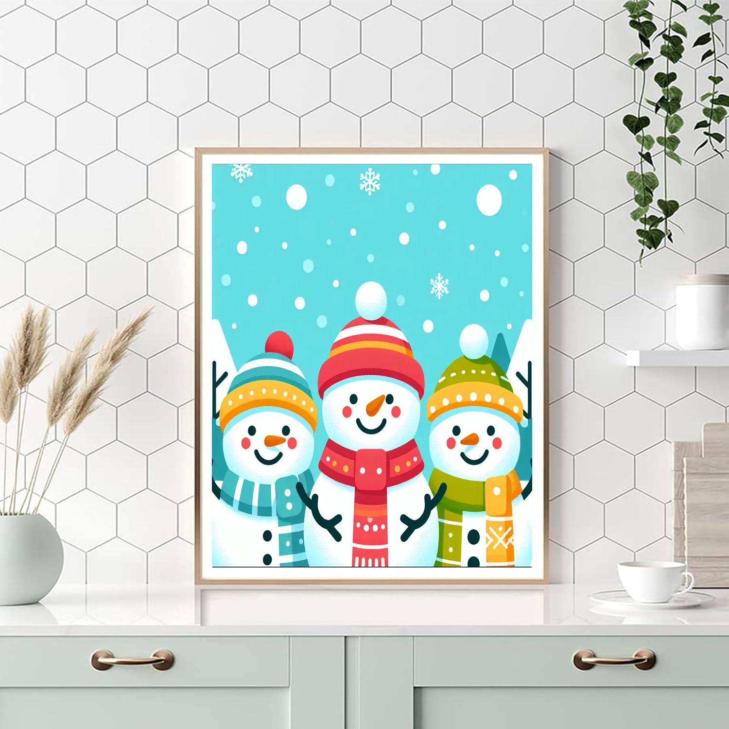 Charming Snowmen Number Painting