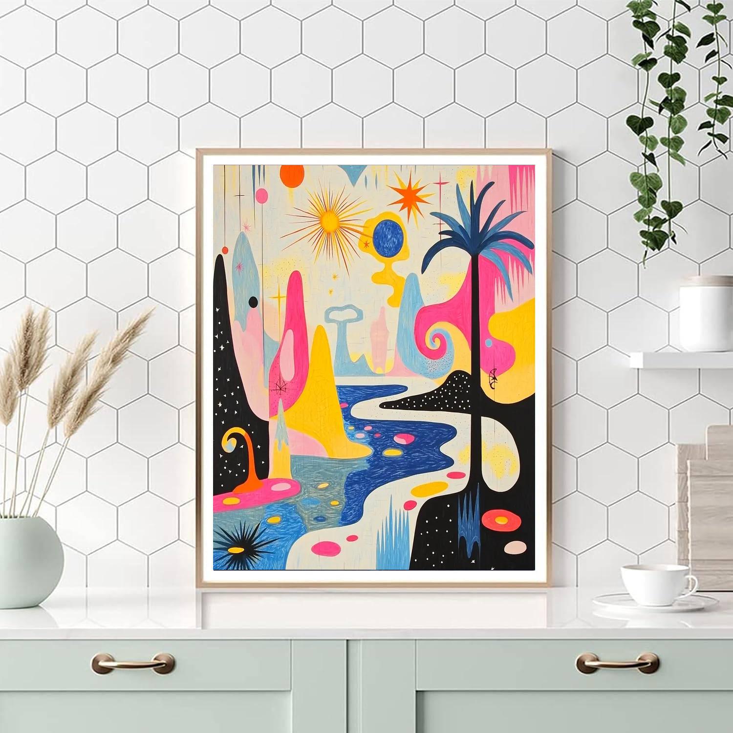 Joan Miró Inspired Surreal Landscapes  Number Painting