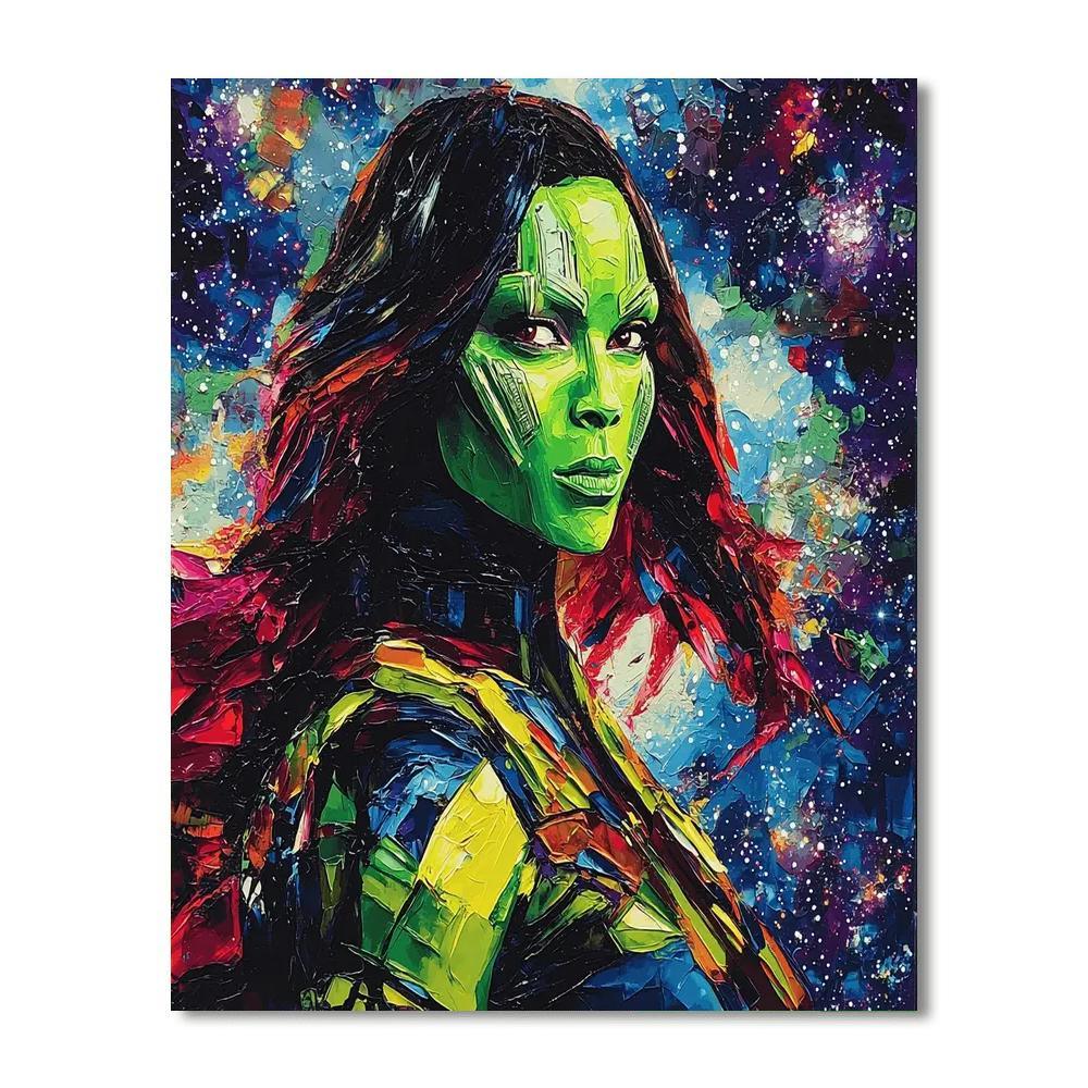 Zoe Saldana: The Cosmic Navigator Of Guardians Of The Galaxy Number Painting