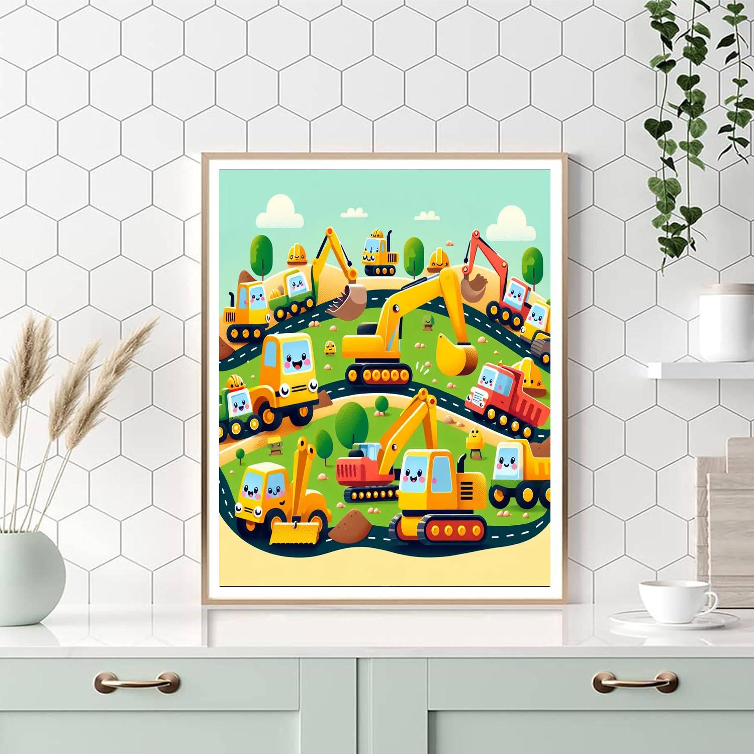 Exciting Excavators Painting Number Kit