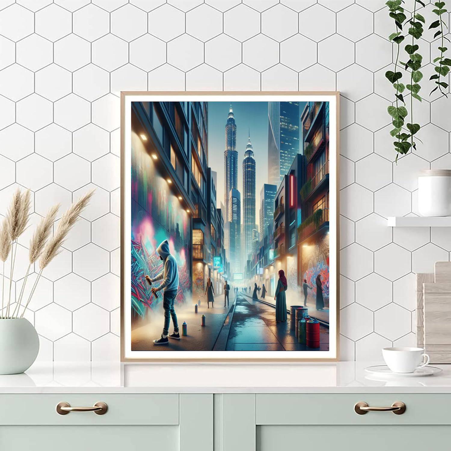 Vibrant Urban Alleyway Painting By Numbers Kit