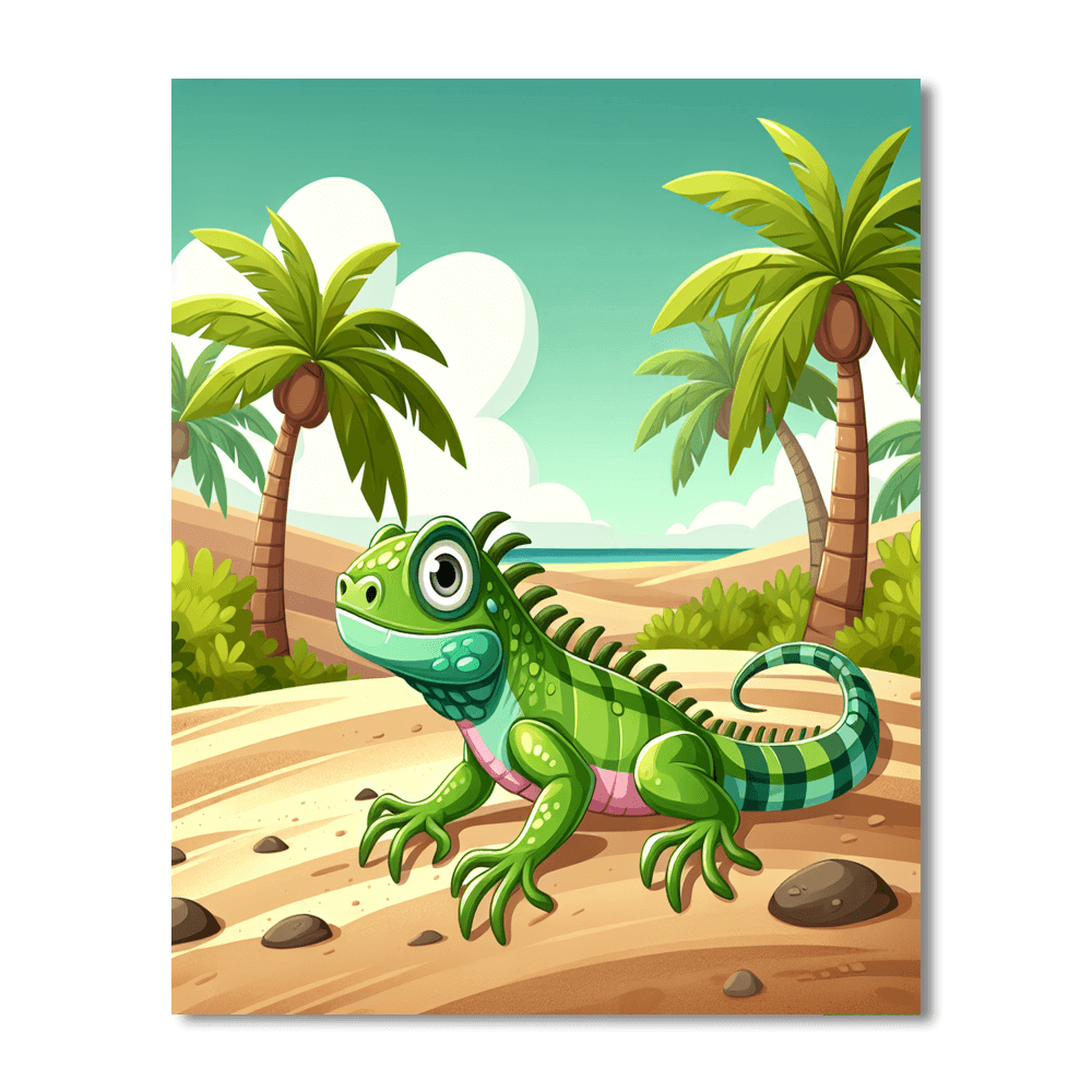 Inquisitive Iguana Island Painting By Numbers Kit