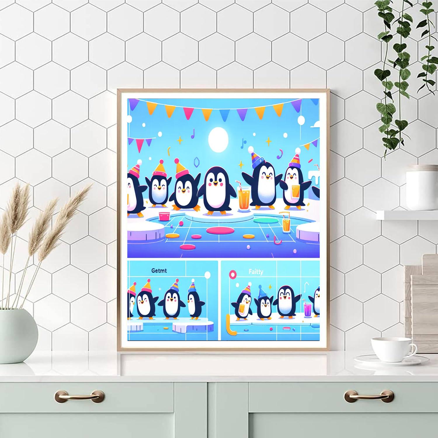 Peppy Penguin Party Paint By Numbers