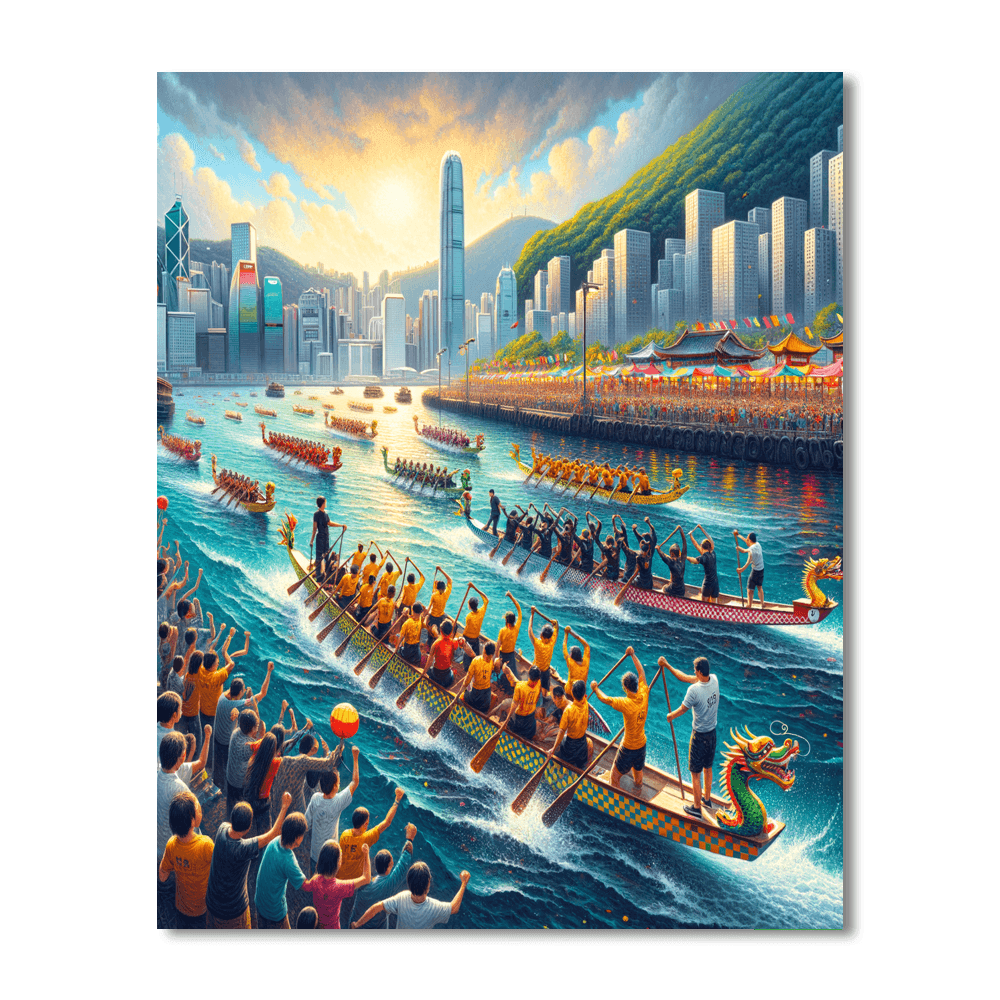 Dragon Boat Festival - Hong Kong, China Painting By Numbers Kit