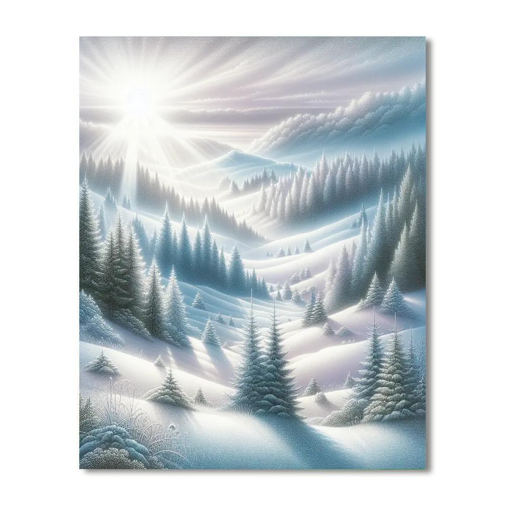 Frosted Winter Landscape Paint By Number