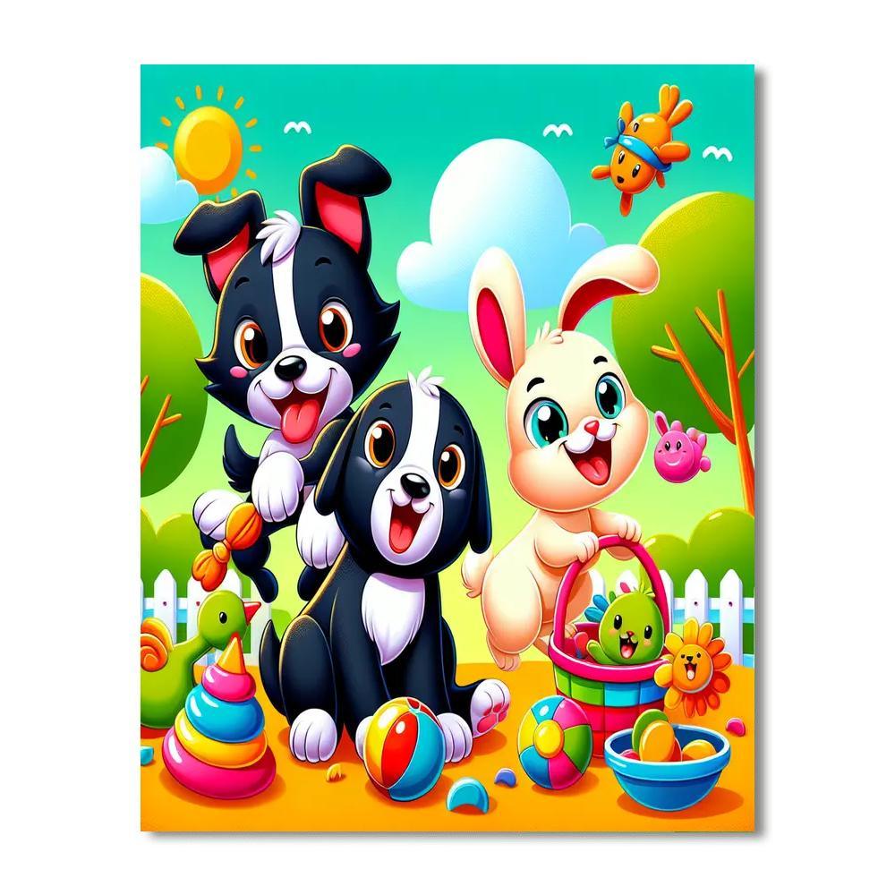 Silly Animal Friends Number Painting