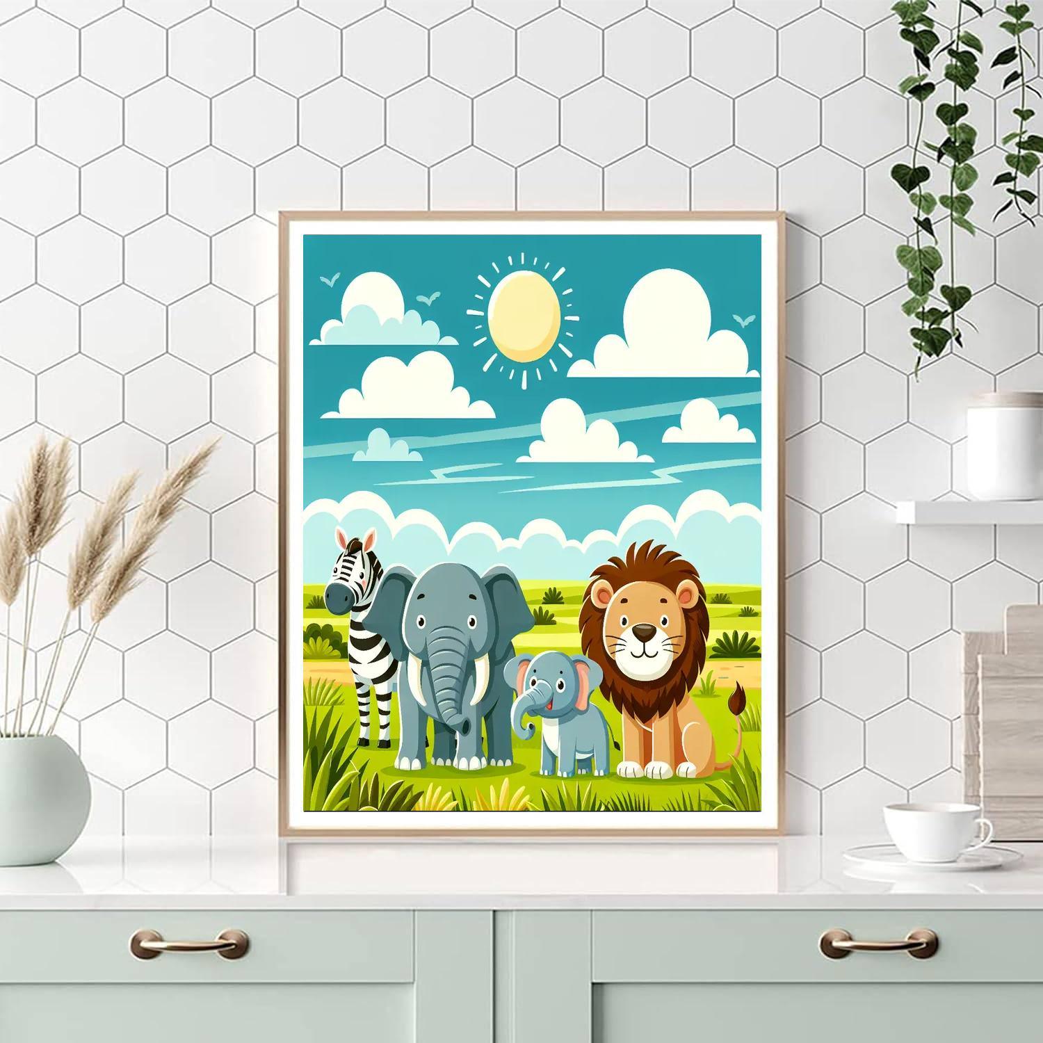 Safari Adventure Trek Paint By Numbers Art
