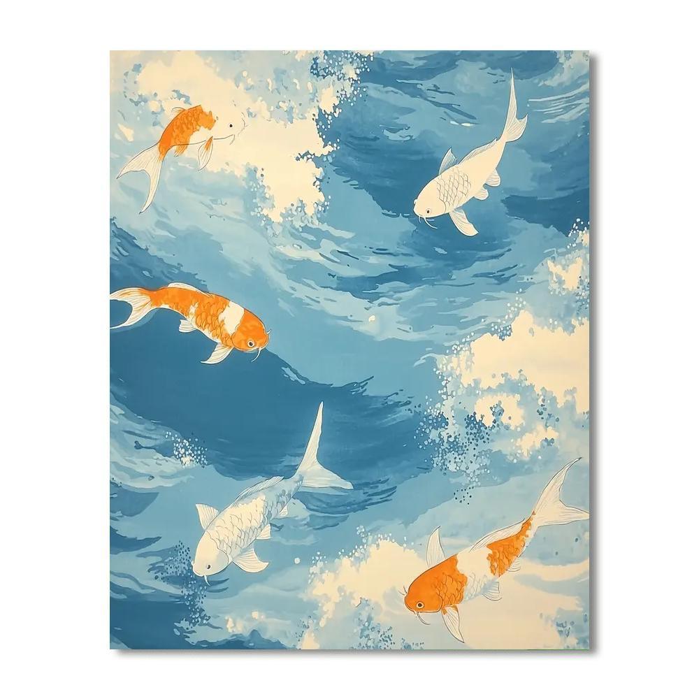 Hokusai Inspired Timeless Serenity  DIY Paint By Numbers