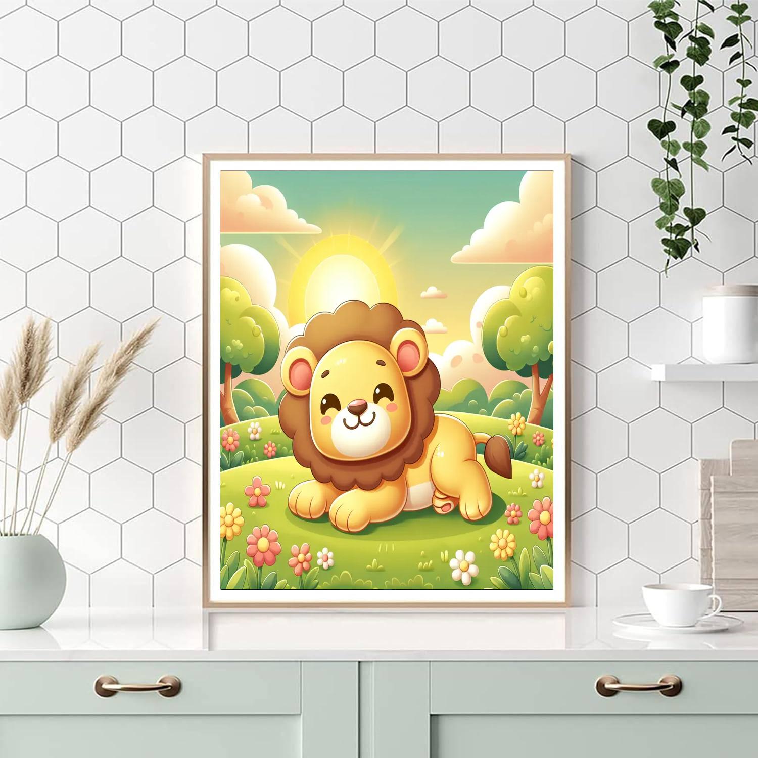 Cuddly Baby Lion Numbered Painting Kits