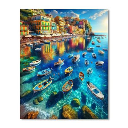 Mediterranean Coastal Charm Paint By Numbers Art