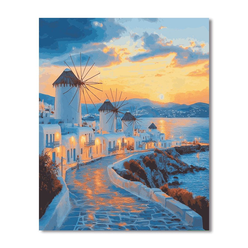 Mykonos Windmills - Mykonos Painting Number Kit