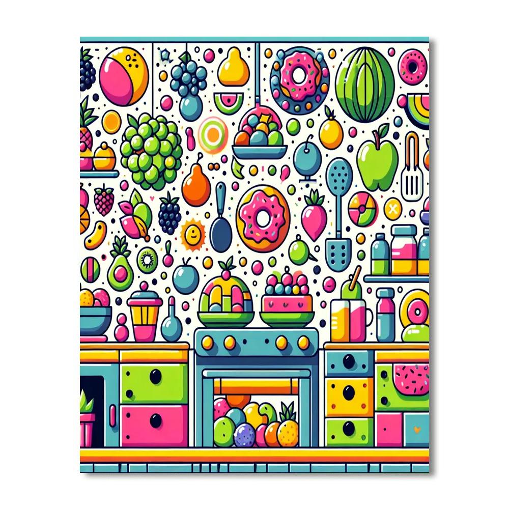 Funky Food Fiesta Paint By Color