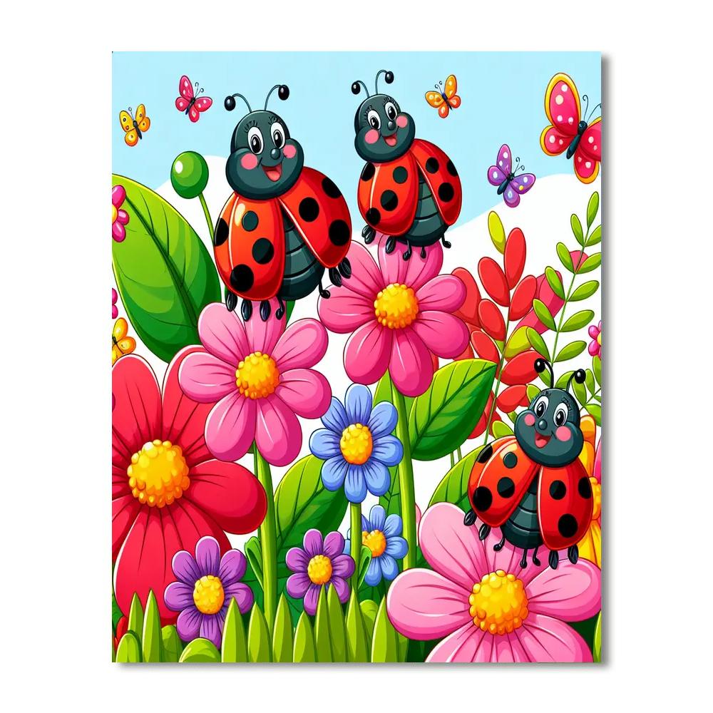 Lovely Ladybug Garden Paint By Number