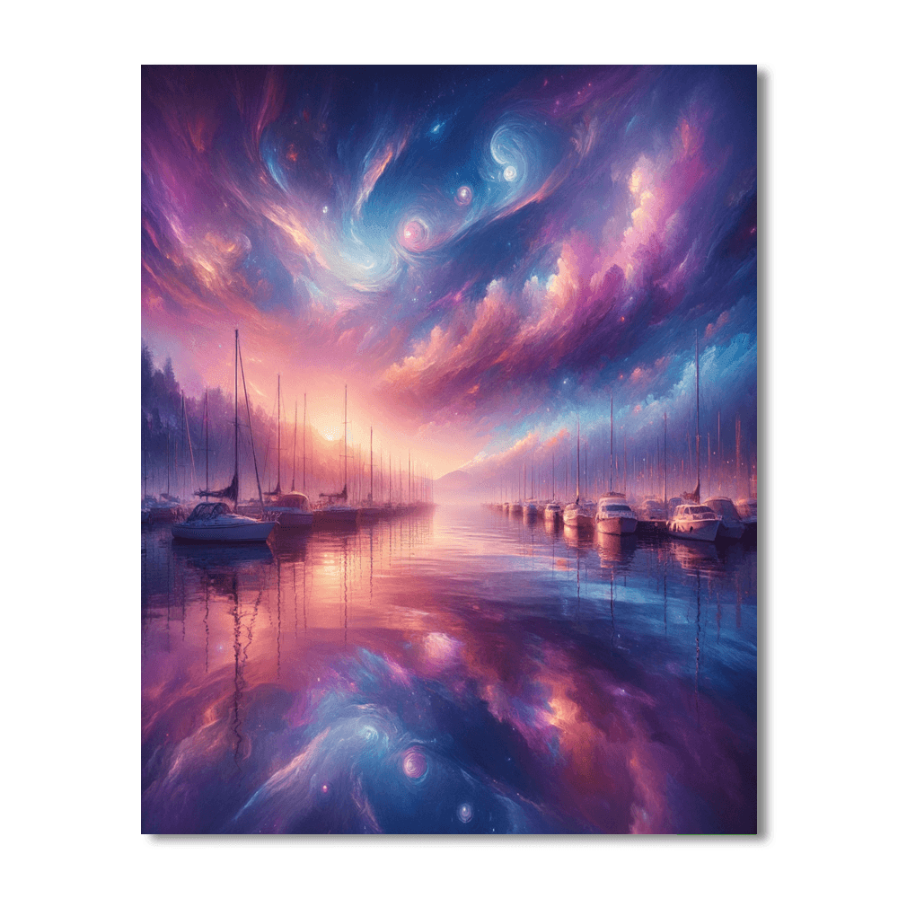 Celestial Sunset Harbor Paint By Number