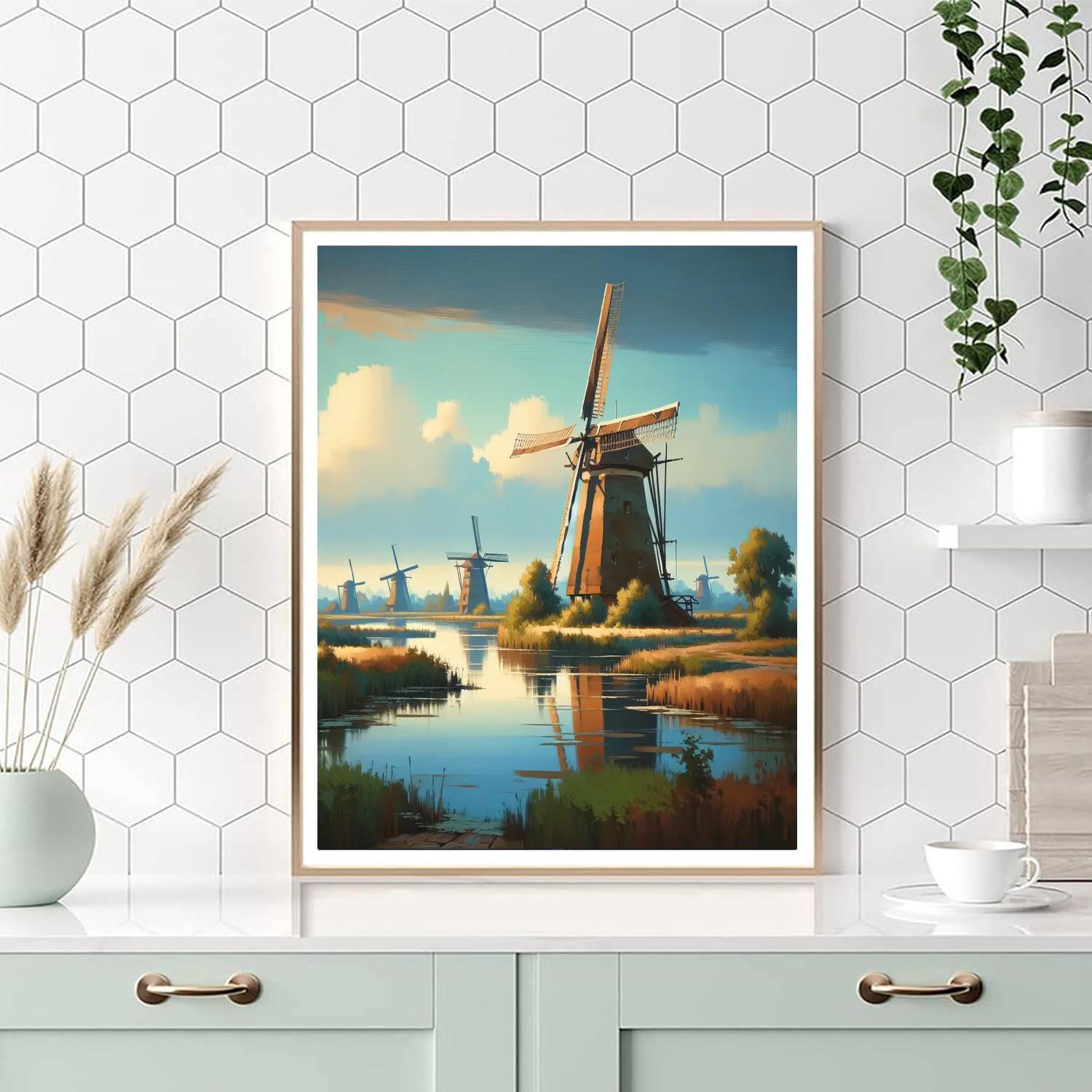 Whispering Windmills Paint By Numbers Art