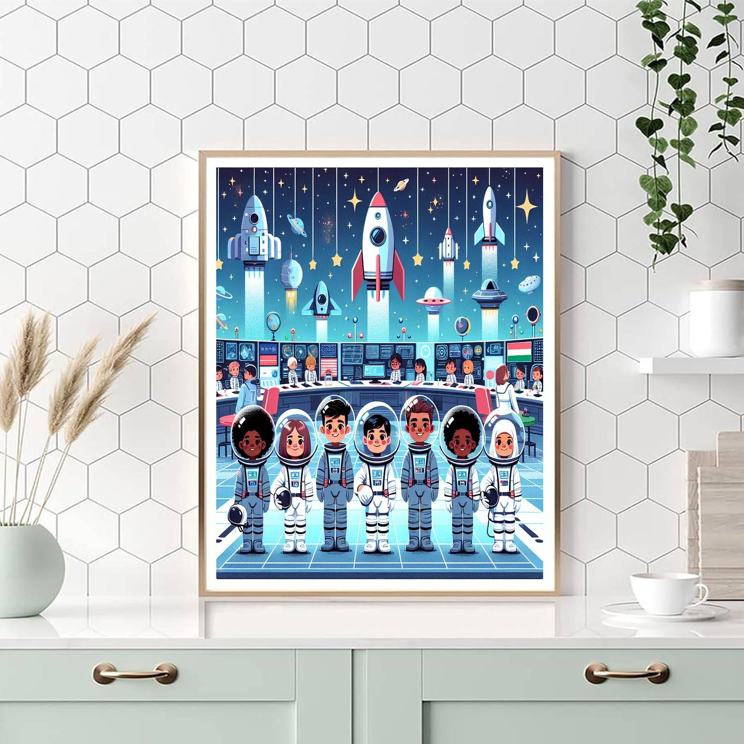 Galaxy Space Academy Number Painting