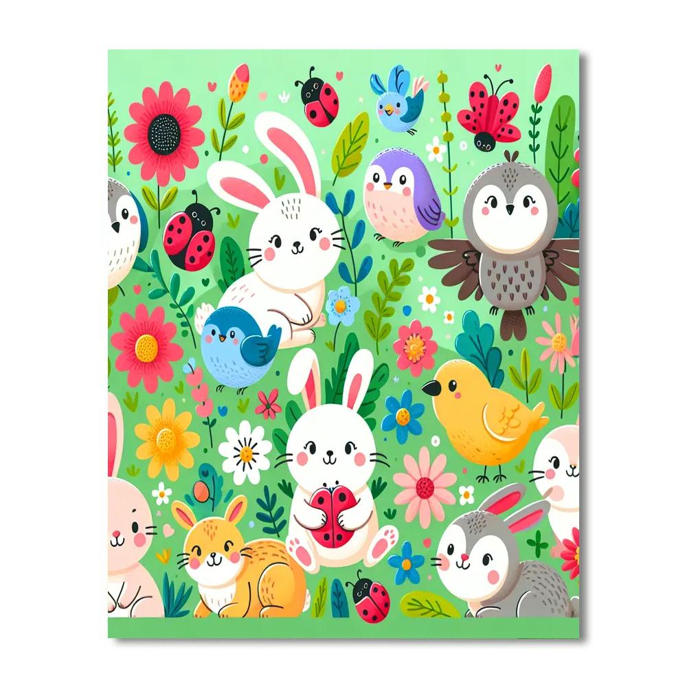 Cheery Critters Paint By Numbers Art