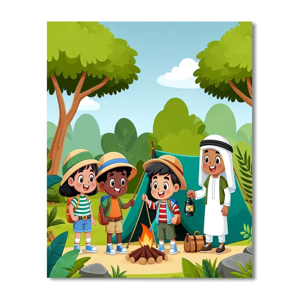 Jungle Explorer Camp Paint By Numbers Art