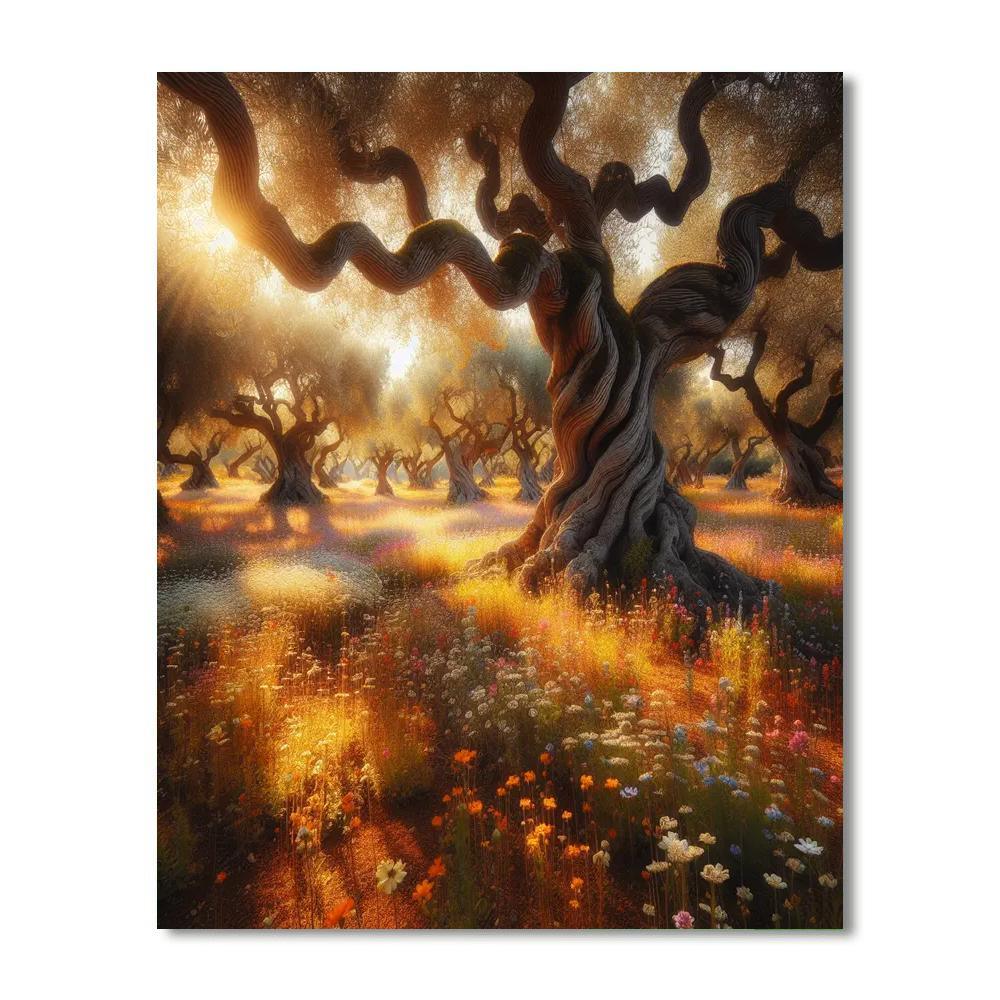 Ancient Olive Grove Peace Painting By Numbers Kit
