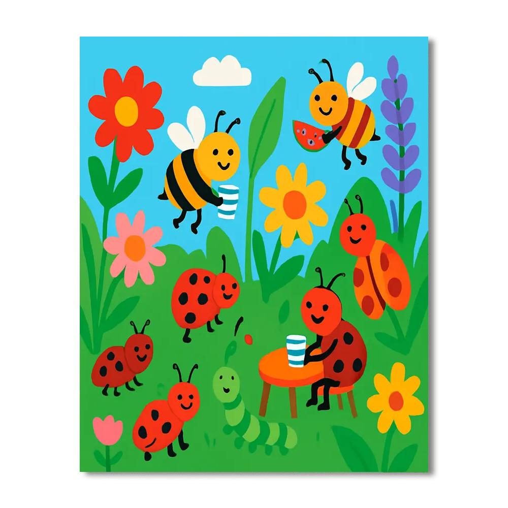 Buzzy Bee Garden Party DIY Paint By Numbers
