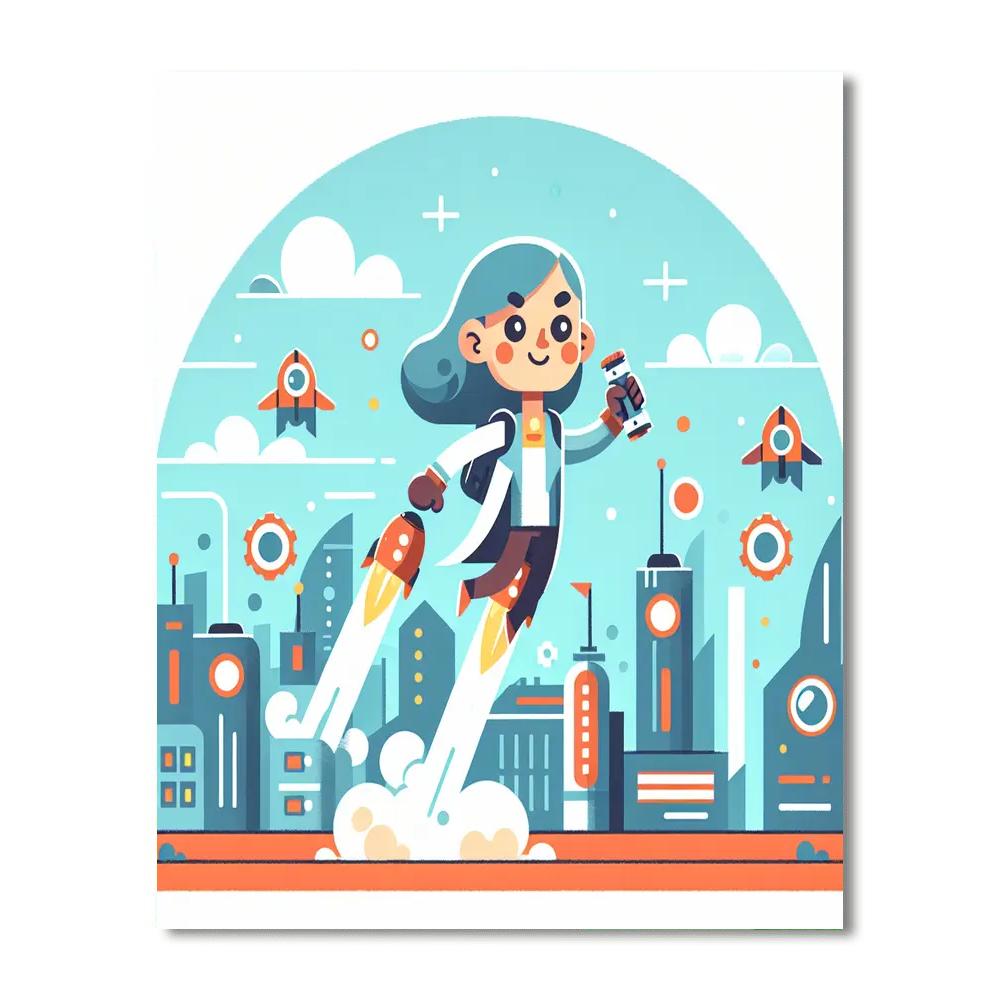 Futuristic Adventure Journey Painting Number Kit