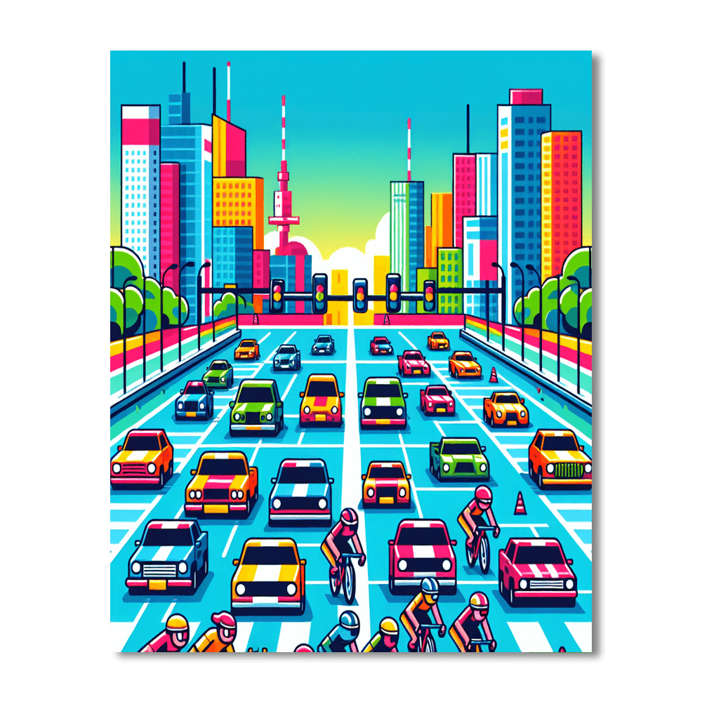 City Adventure Race Paint By Numbers Art