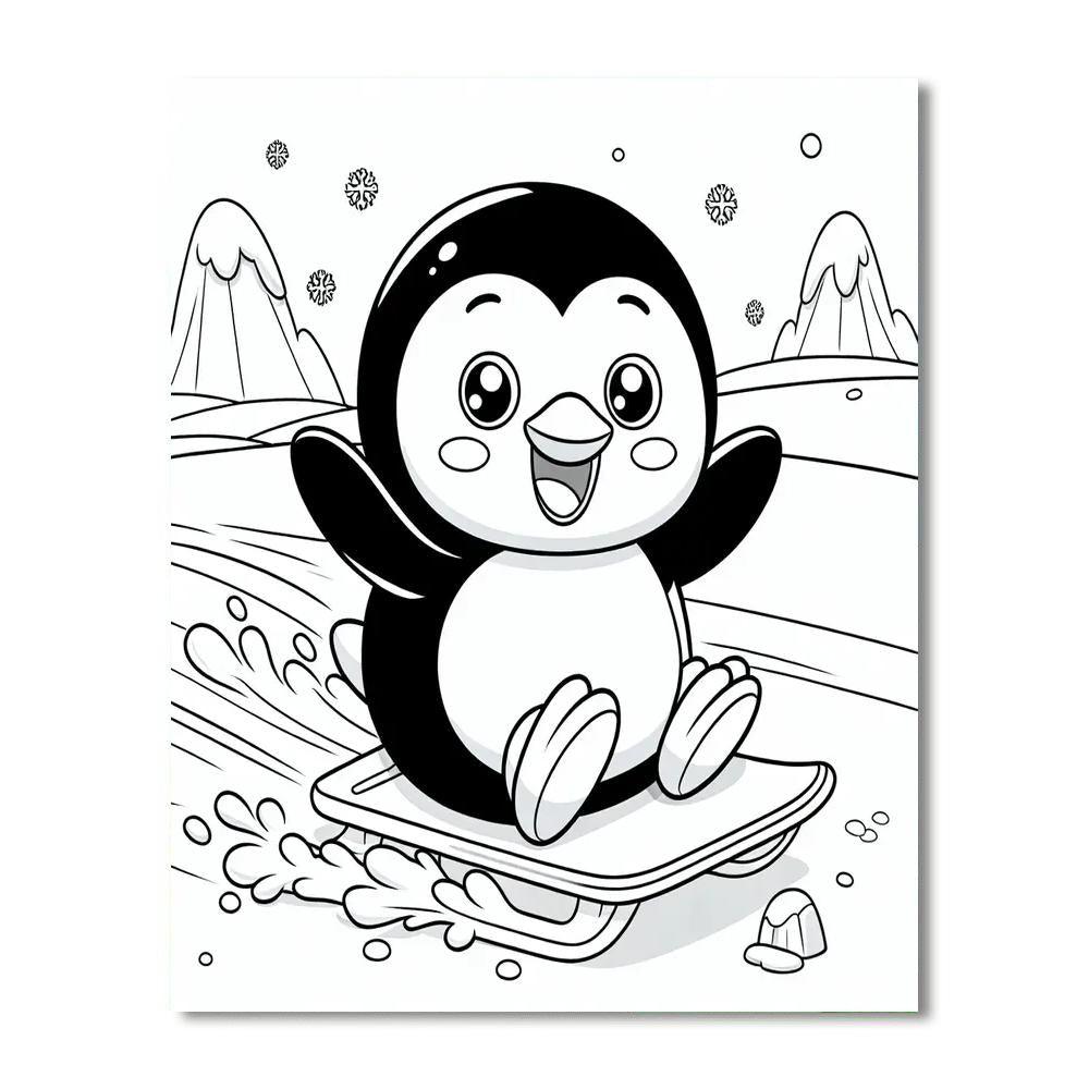 Lively Penguin Numbered Painting Kits