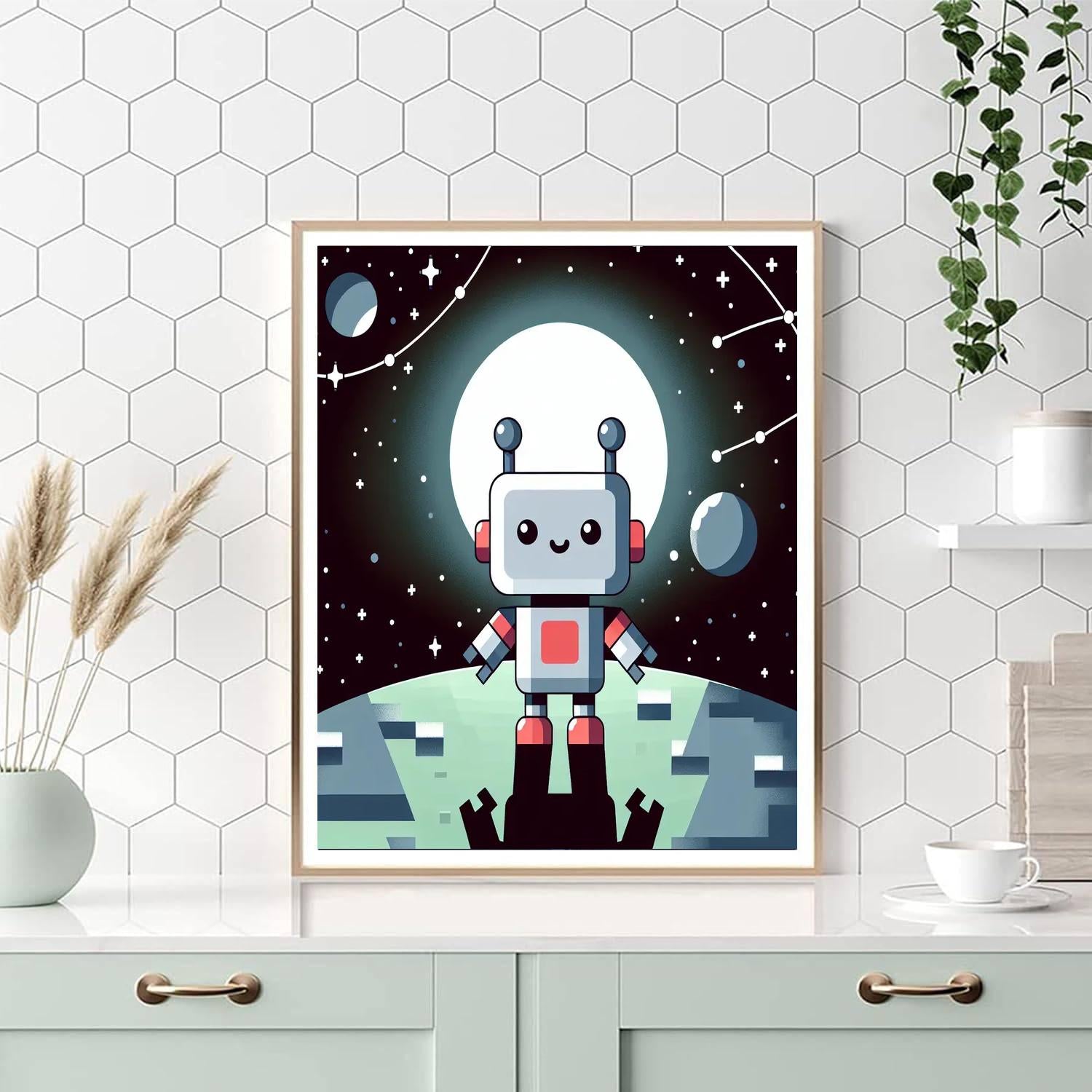 Galactic Robot Discovery Painting By Numbers Kit