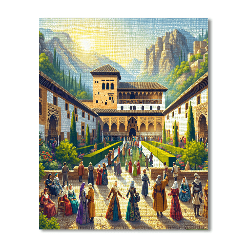Alhambra Day - Granada Painting By Numbers Kit