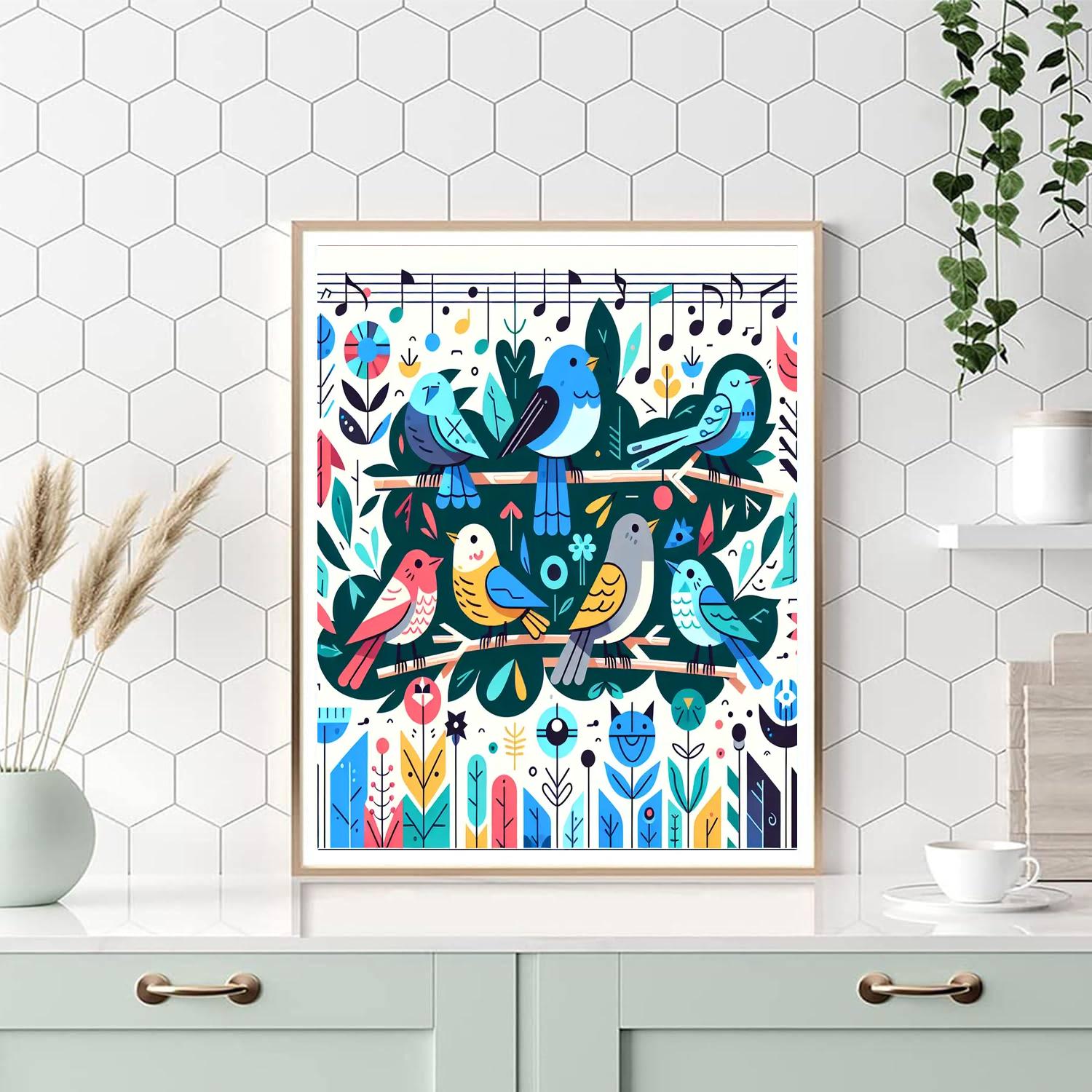 Garden Of Singing Birds Number Painting