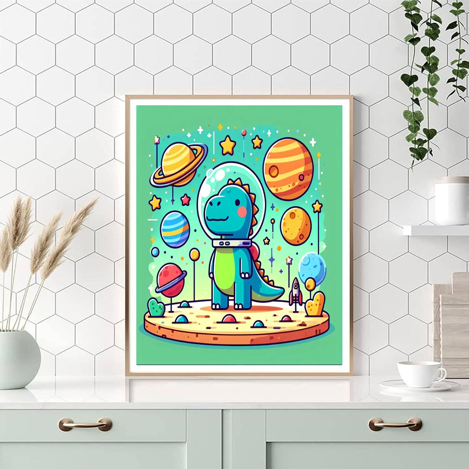 Galactic Dino Adventure DIY Paint By Numbers
