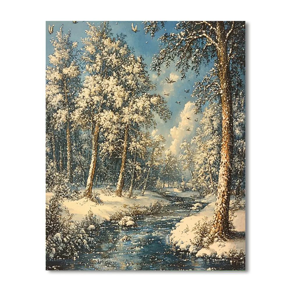 Pieter Bruegel The Elder Inspired Frosted Wilderness  Paint By Numbers Kits