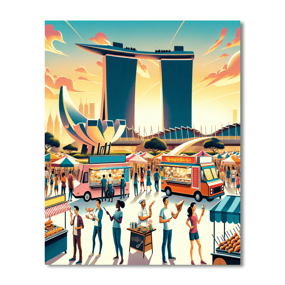 Dubai Food Festival - United Arab Emirates Paint By Numbers