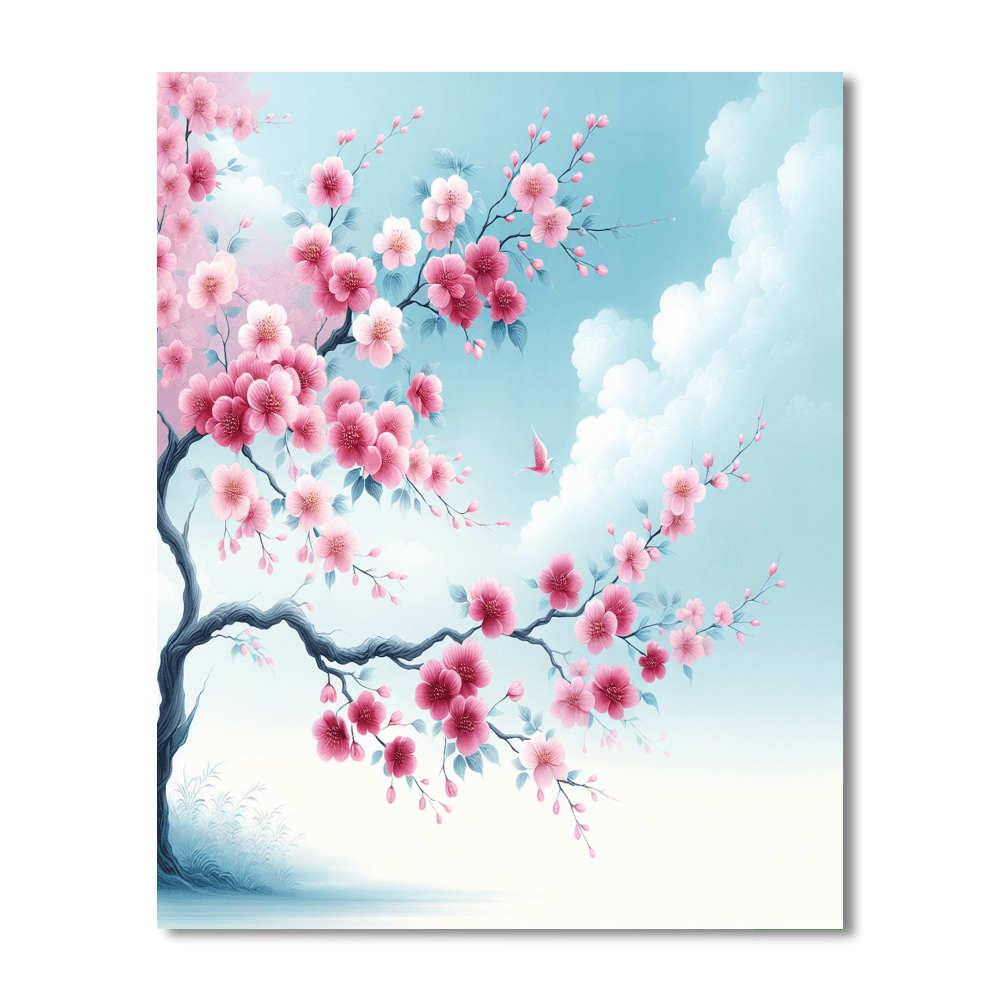Elegant Cherry Blossom Tree Painting By Numbers Kit