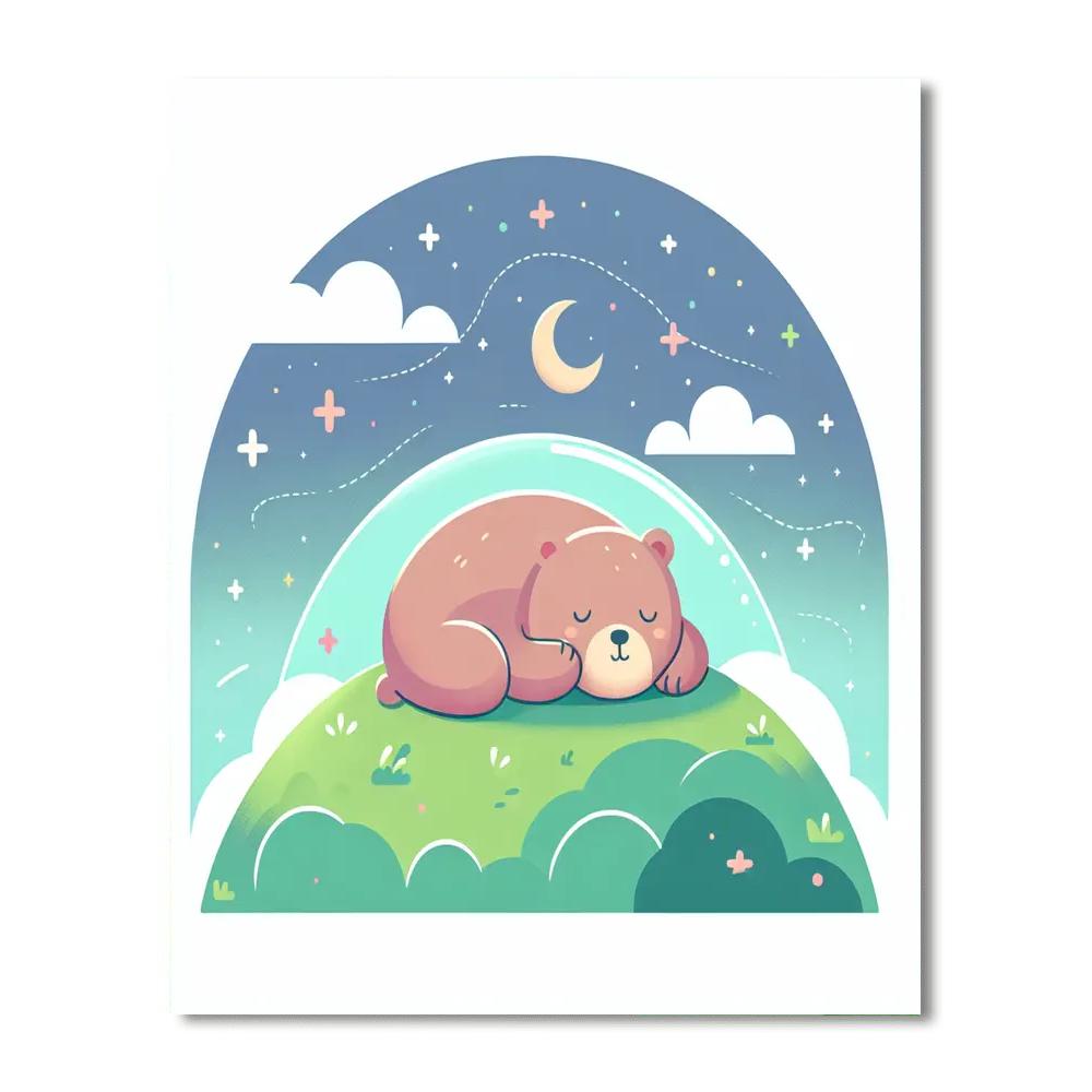 Starlit Bear's Dream Painting By Numbers Kit