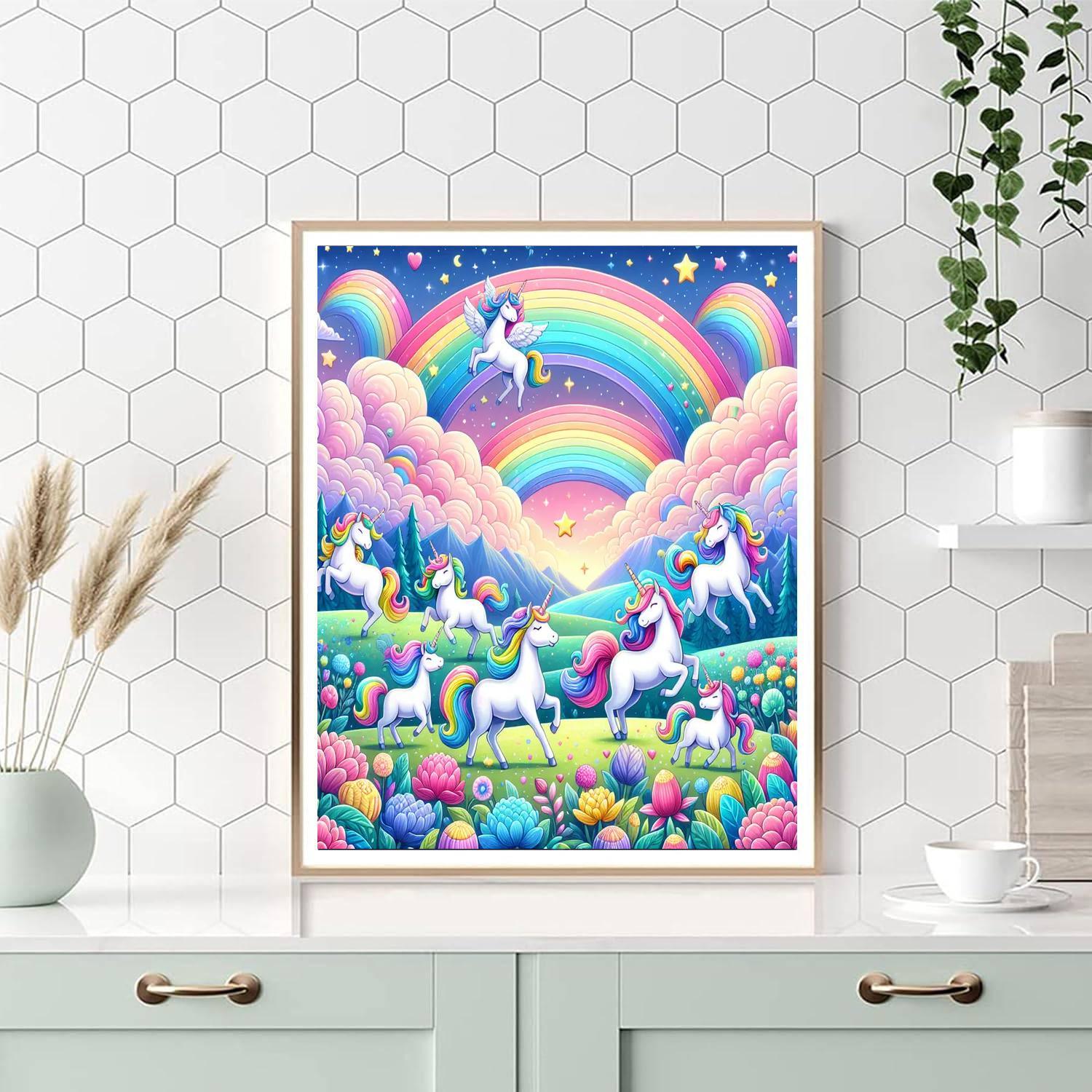 Dreamy Unicorn Fields Number Painting