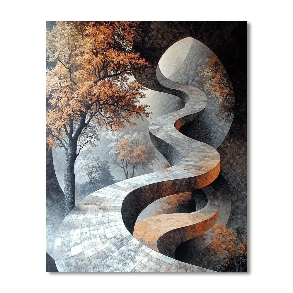 M.C. Escher Inspired Illusionary Dimensions  Paint By Numbers