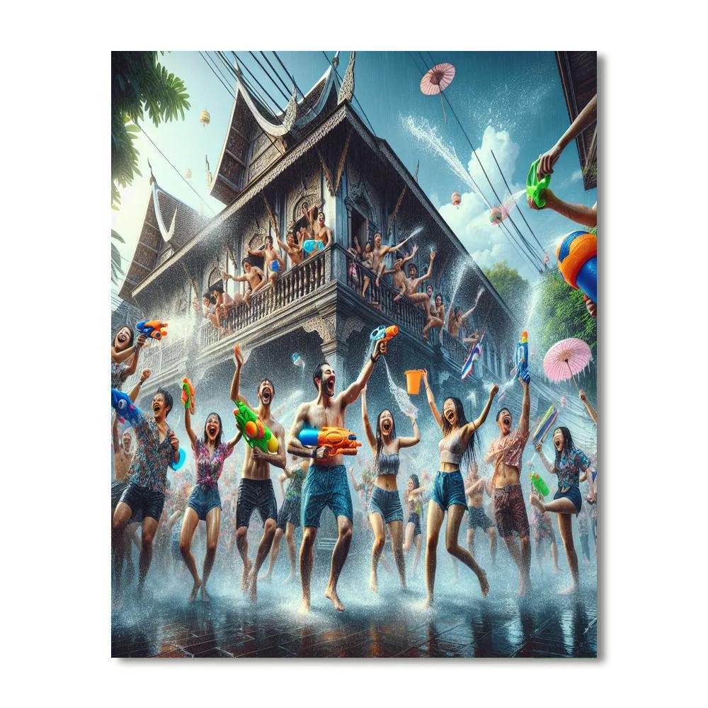 Songkran Festival - Chiang Mai Number Painting