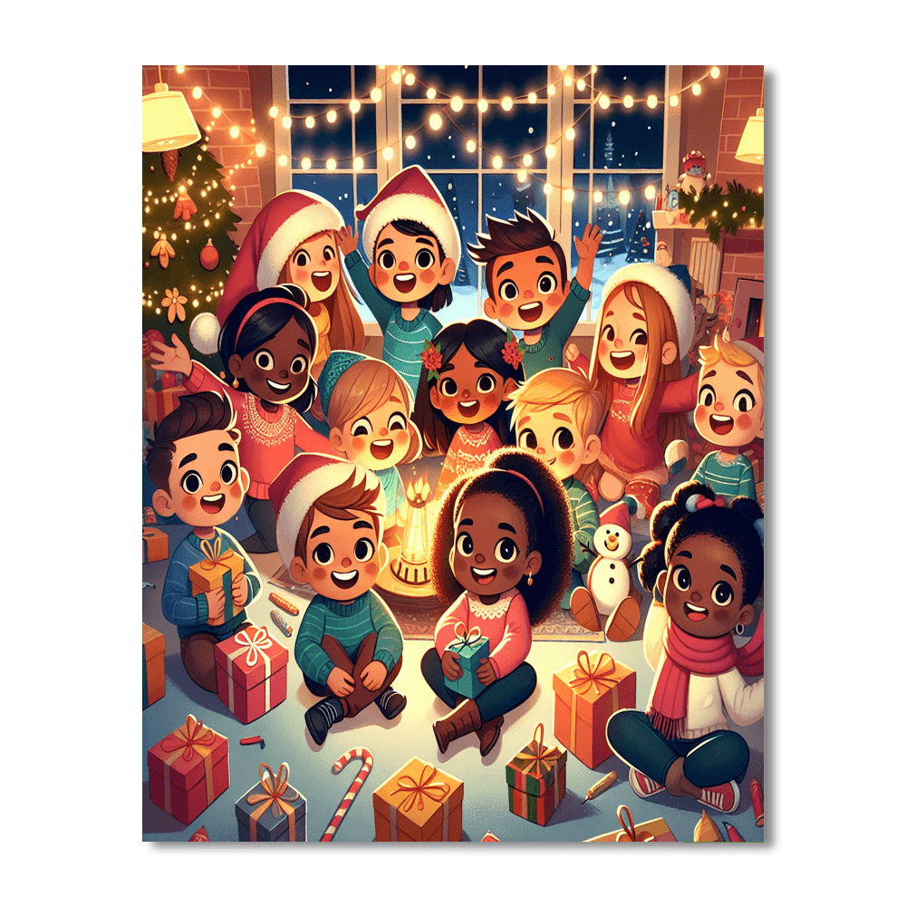 Cheerful Holiday Festivities Painting Number Kit