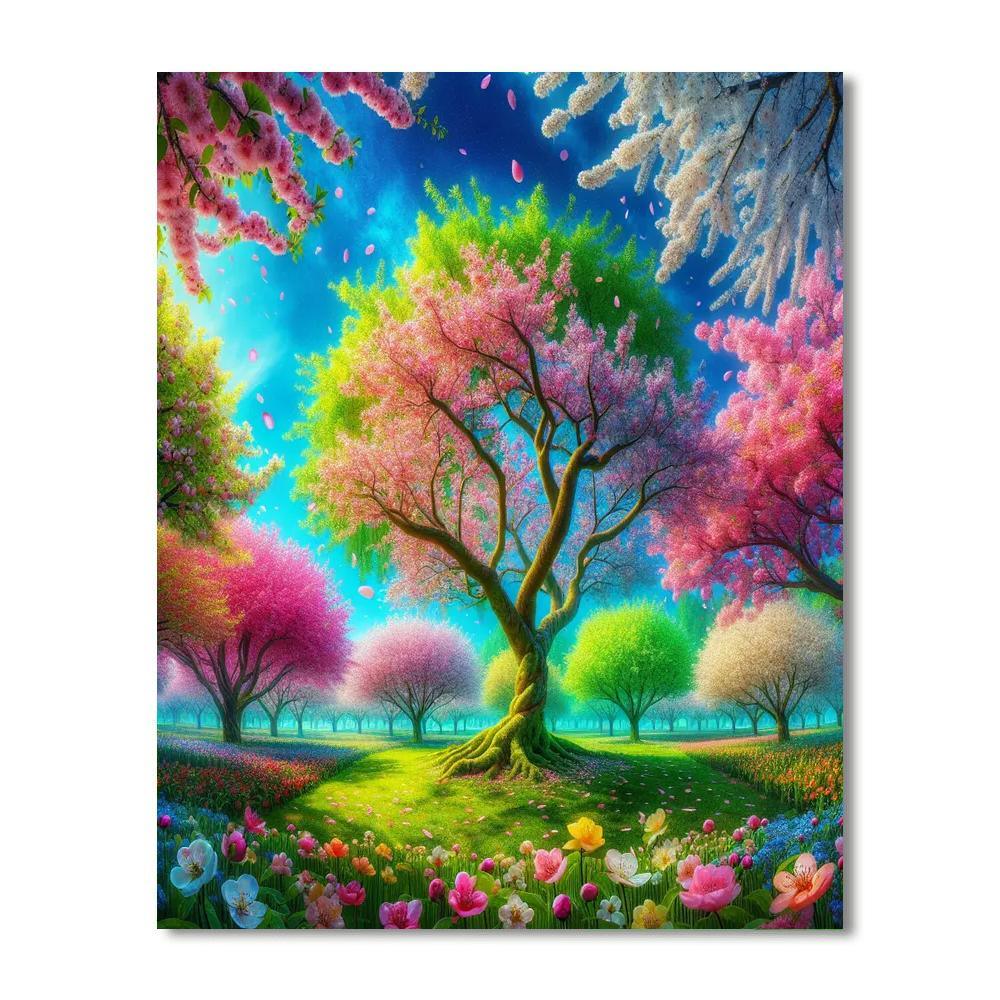 Idyllic Spring Orchard Painting By Numbers Kit