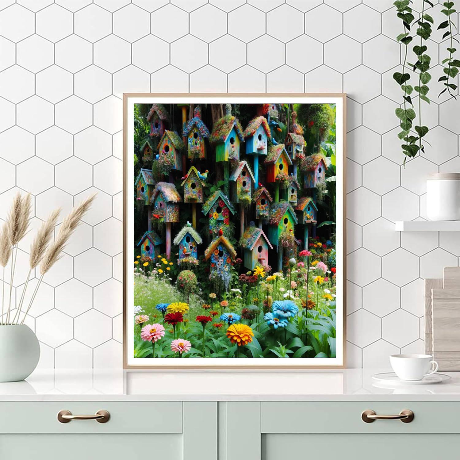 Whimsical Birdhouse Haven Numbered Painting Kits