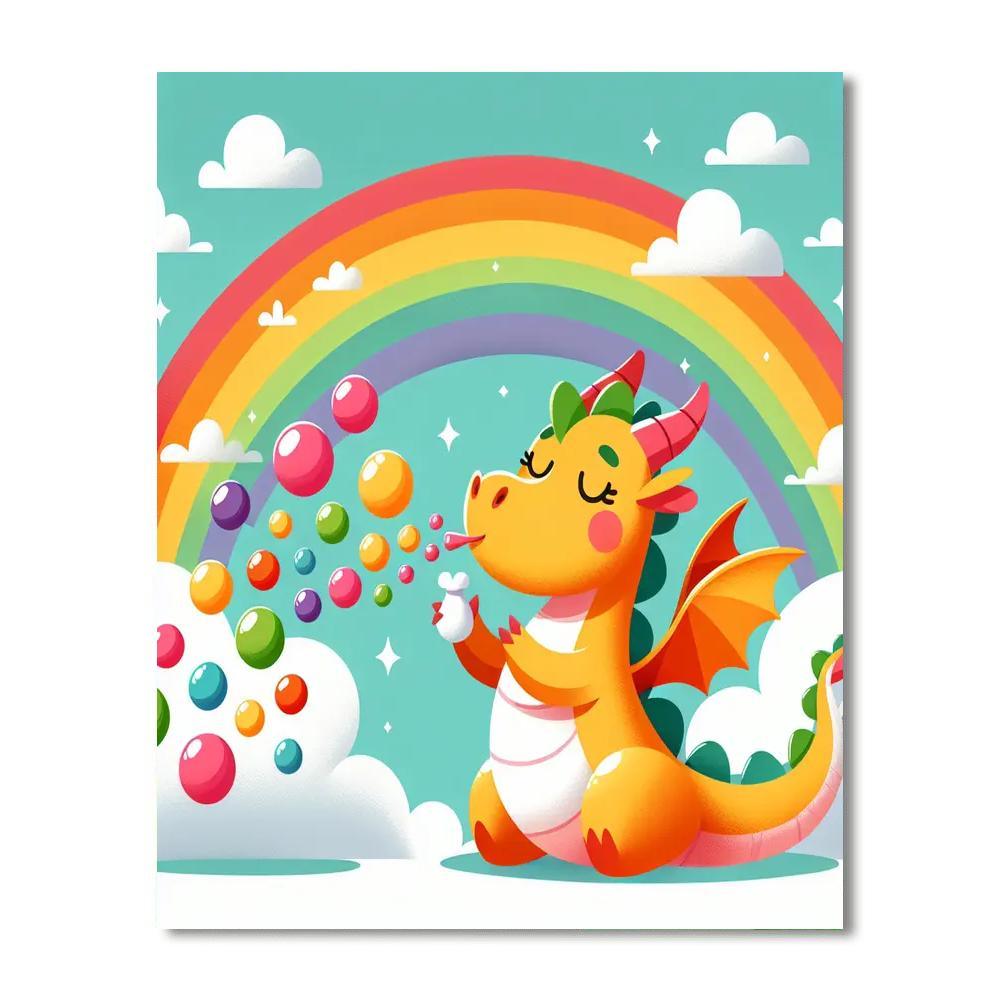 Bubbly Dragon Paint By Numbers