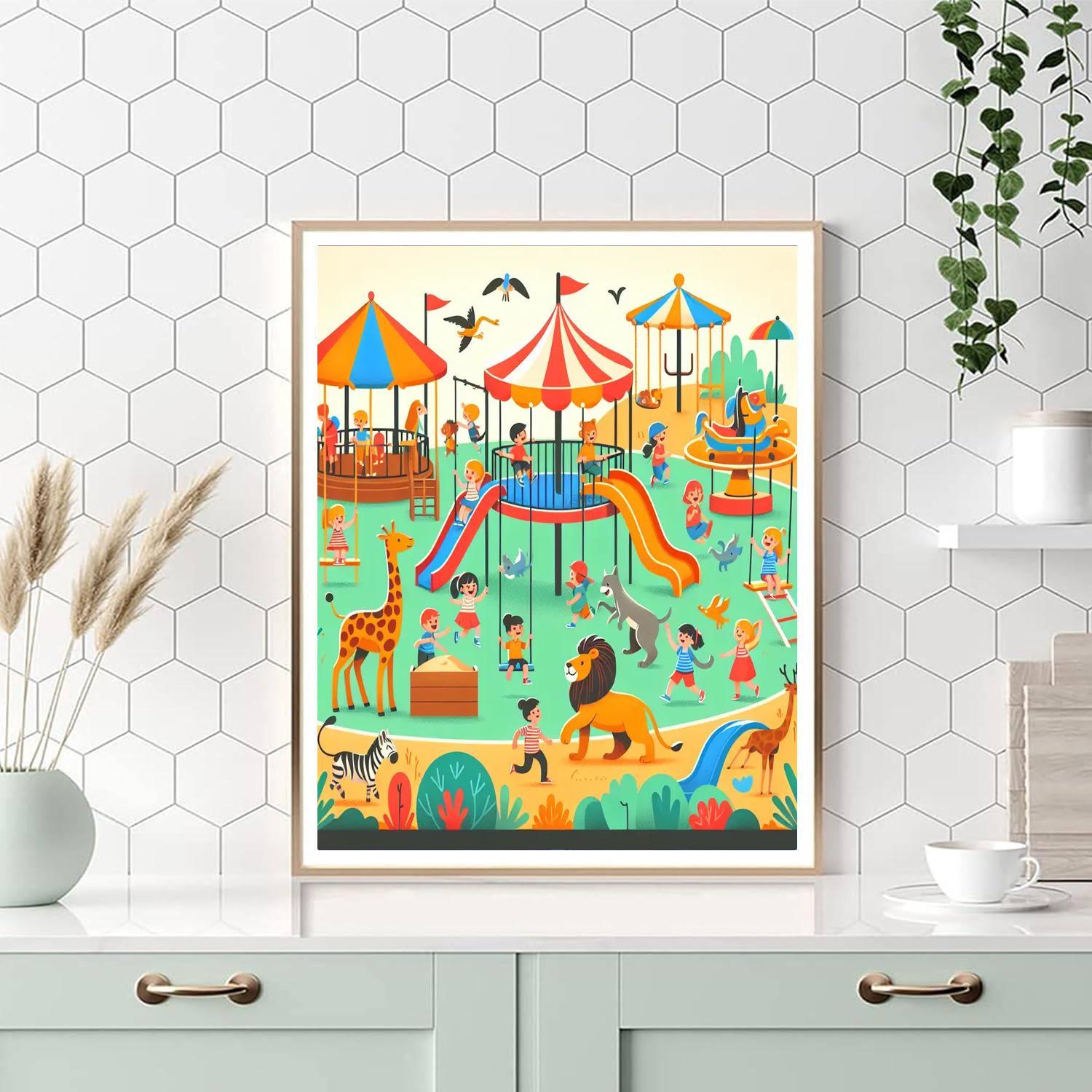 Zoo Animal Playground Paint By Numbers Kits