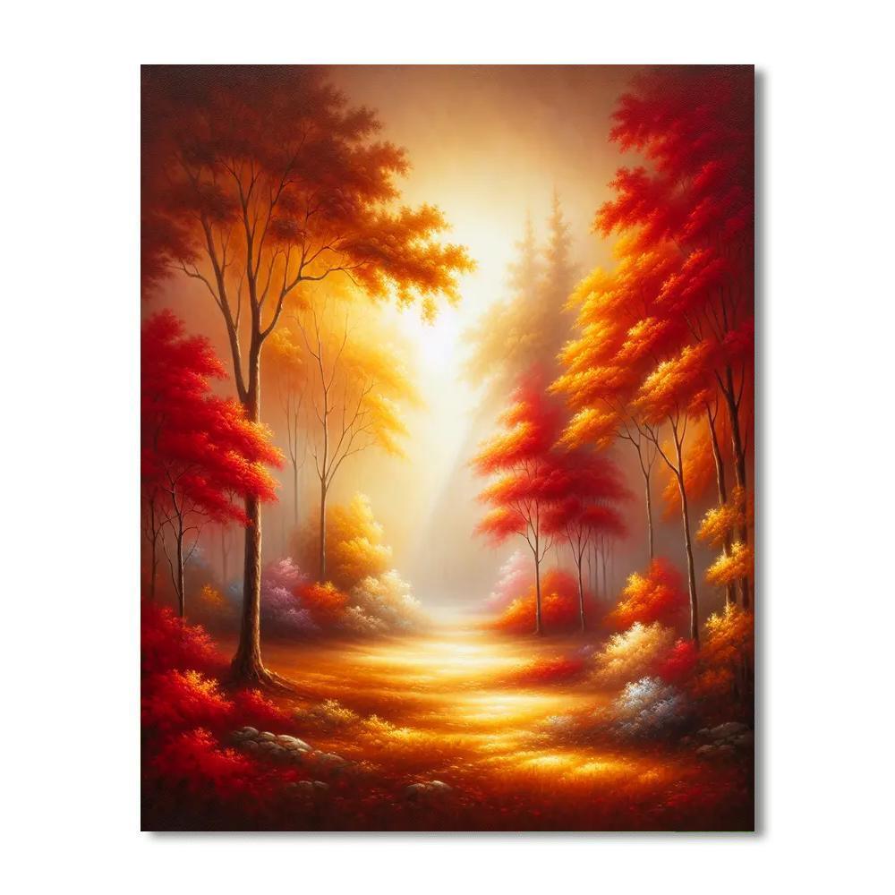 Peaceful Autumn Woods DIY Paint By Numbers
